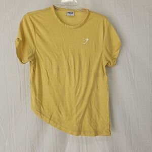 Gymshark Women's Sizs Small Yellow Assymetrical  T Shirt